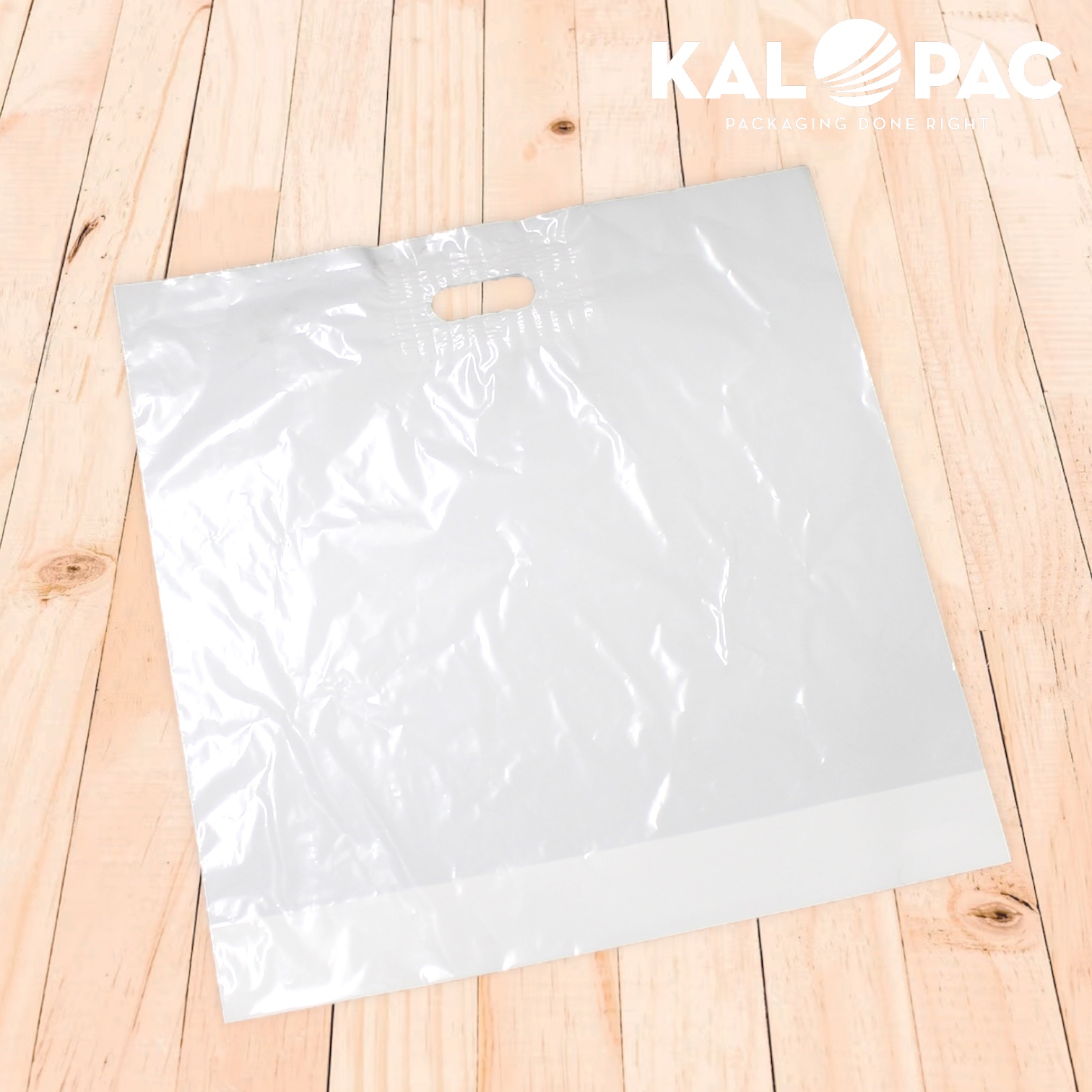 20x20x5 White Patch Handle Bag