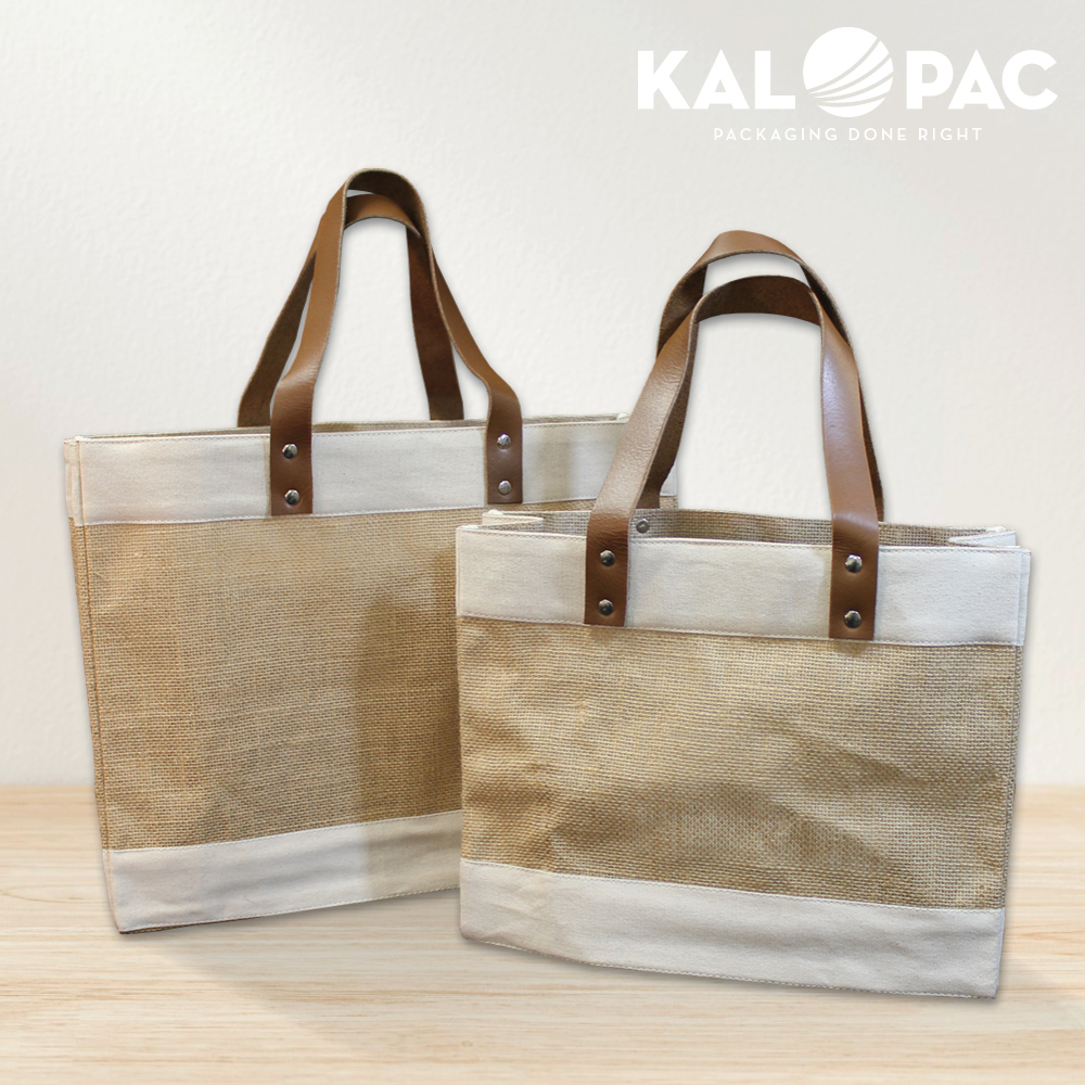 Leather Handle Jute & Canvas Bags