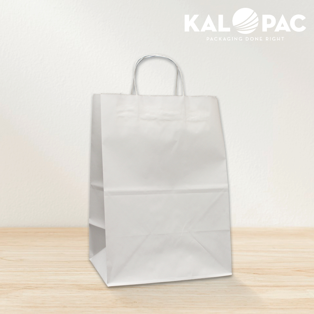 10x6.7x14 Uncoated White Kraft Stock Bag